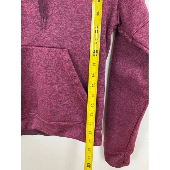 Adidas Hoodie Pullover Womens‎ Small Burgundy Heathered Fleece Thumbhole Sporty - Picture 11 of 12
